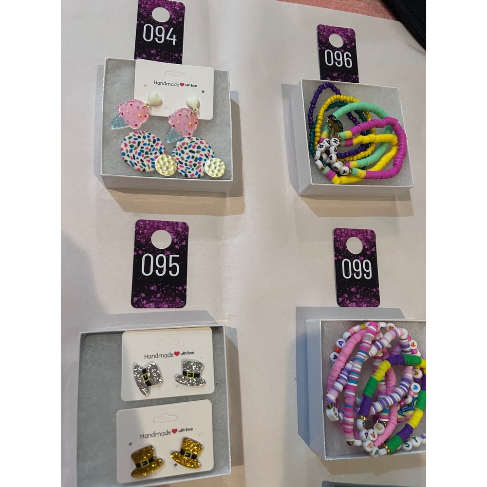Mardi Gras Earrings Colorful Disc Dangle Drop Handmade Statement Jewelry Bundles